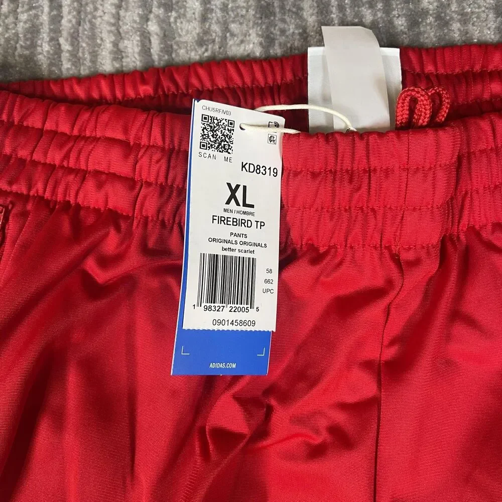 Adidas Originals Firebird Track Suit Mens XL Red 3-Stripes KD8307 KD8319